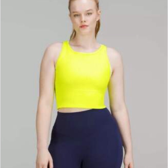 Lululemon Athletica Neon Yellow Crop Top - Picture 1 of 5